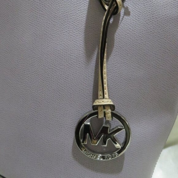 Michael Kors Grey Saffiano Leather Bucket Bag Tote Handbag Satchel - Picture 7 of 14